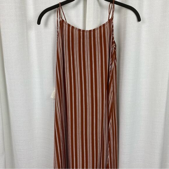 Anthropologie x Faithfull The Brand Brown Stripe Arietta Slip Maxi Dress Sz.L - Picture 13 of 16